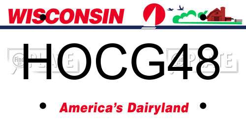 HOCG48 Wisconsin License Plate