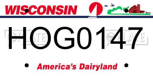HOG0147 Wisconsin License Plate