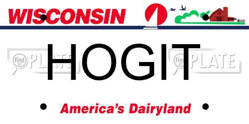 HOGIT Wisconsin License Plate
