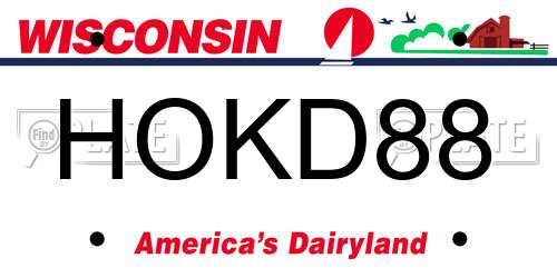 HOKD88 Wisconsin License Plate