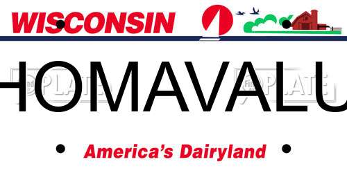 HOMAVALU Wisconsin License Plate