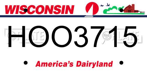 HOO3715 Wisconsin License Plate