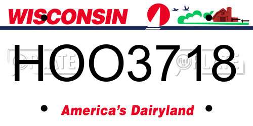 HOO3718 Wisconsin License Plate