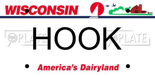 HOOK Wisconsin License Plate
