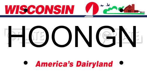 HOONGN Wisconsin License Plate