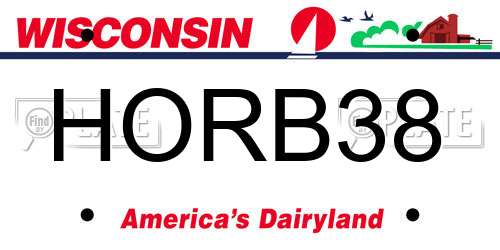 HORB38 Wisconsin License Plate