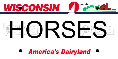 HORSES Wisconsin License Plate