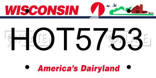 HOT5753 Wisconsin License Plate
