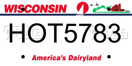 HOT5783 Wisconsin License Plate