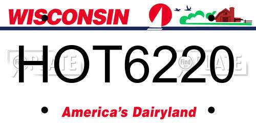 HOT6220 Wisconsin License Plate