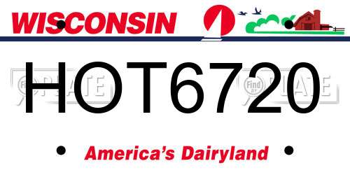 HOT6720 Wisconsin License Plate