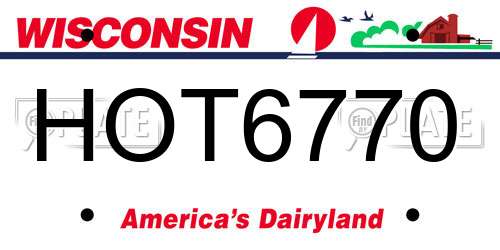 HOT6770 Wisconsin License Plate