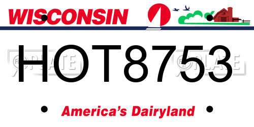 HOT8753 Wisconsin License Plate
