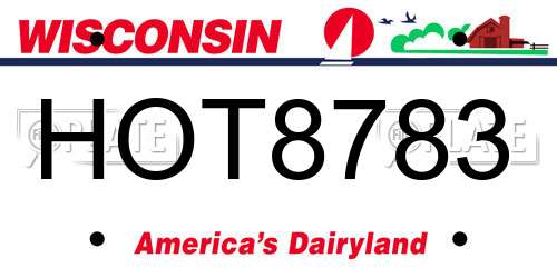 HOT8783 Wisconsin License Plate