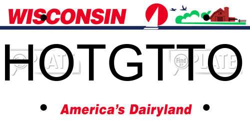 HOTGTTO Wisconsin License Plate