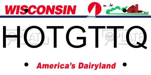 HOTGTTQ Wisconsin License Plate