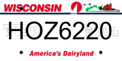 HOZ6220 Wisconsin License Plate