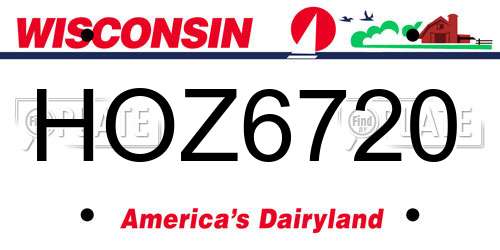 HOZ6720 Wisconsin License Plate