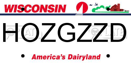 HOZGZZD Wisconsin License Plate