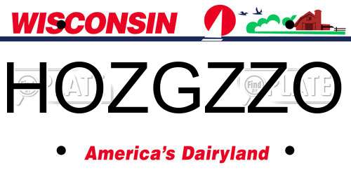 HOZGZZO Wisconsin License Plate