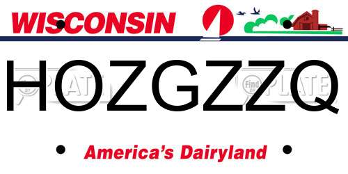 HOZGZZQ Wisconsin License Plate