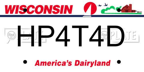 HP4T4D Wisconsin License Plate