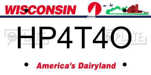 HP4T4O Wisconsin License Plate