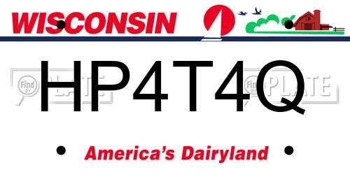 HP4T4Q Wisconsin License Plate