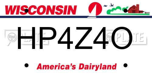 HP4Z4O Wisconsin License Plate
