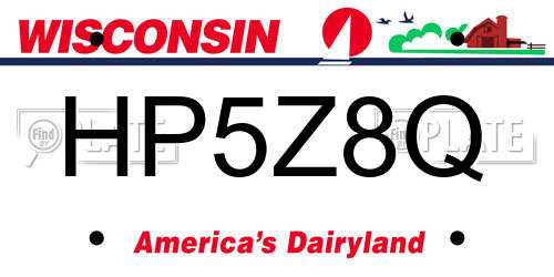 HP5Z8Q Wisconsin License Plate