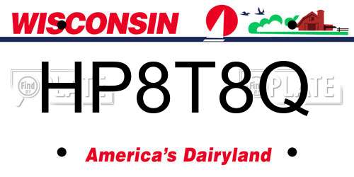 HP8T8Q Wisconsin License Plate