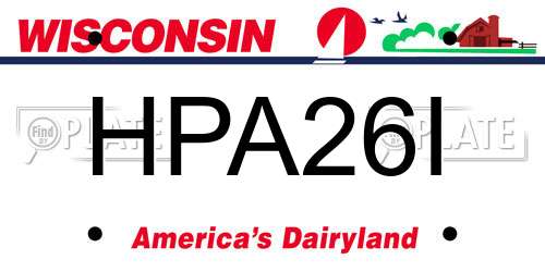 HPA26I Wisconsin License Plate