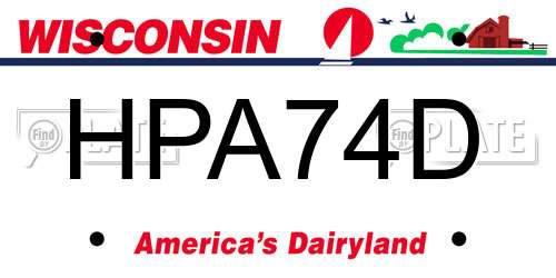 HPA74D Wisconsin License Plate