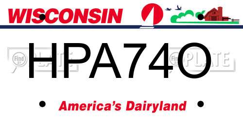 HPA74O Wisconsin License Plate