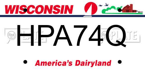 HPA74Q Wisconsin License Plate