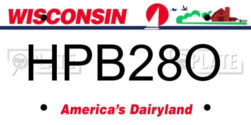 HPB28O Wisconsin License Plate