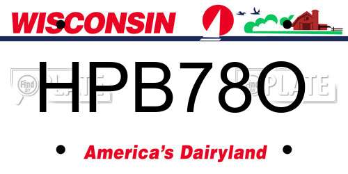 HPB78O Wisconsin License Plate