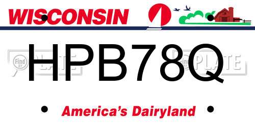 HPB78Q Wisconsin License Plate