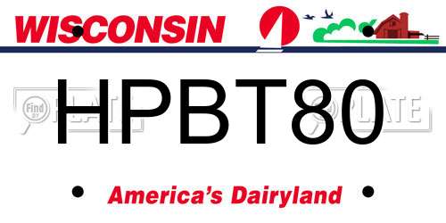 HPBT80 Wisconsin License Plate