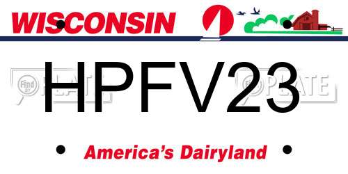 HPFV23 Wisconsin License Plate