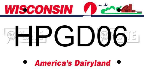HPGD06 Wisconsin License Plate