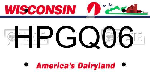 HPGQ06 Wisconsin License Plate