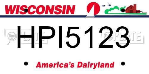 HPI5123 Wisconsin License Plate