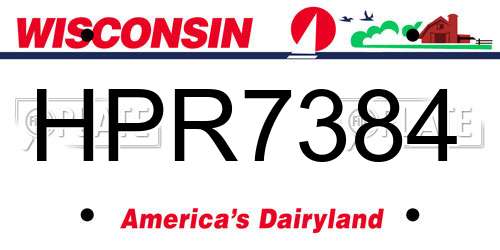 HPR7384 Wisconsin License Plate