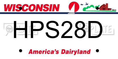 HPS28D Wisconsin License Plate