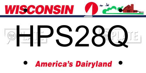 HPS28Q Wisconsin License Plate