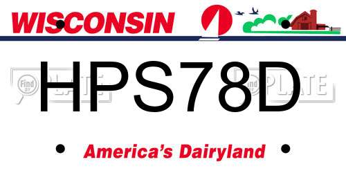 HPS78D Wisconsin License Plate