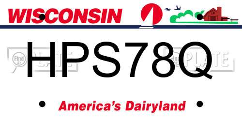 HPS78Q Wisconsin License Plate