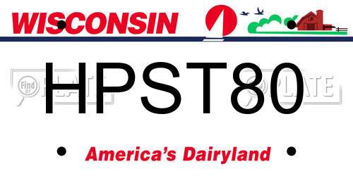 HPST80 Wisconsin License Plate