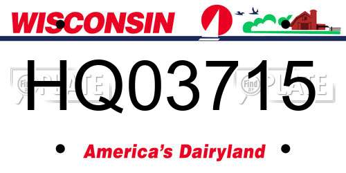 HQ03715 Wisconsin License Plate